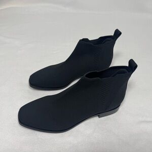 Vivaia Ryan Black Knit Chelsea-Style Ankle Booties